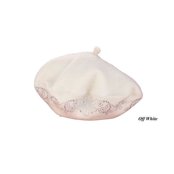 Studded Floral Design Beret NWT – Women’s Winter Hat - Picture 6 of 11